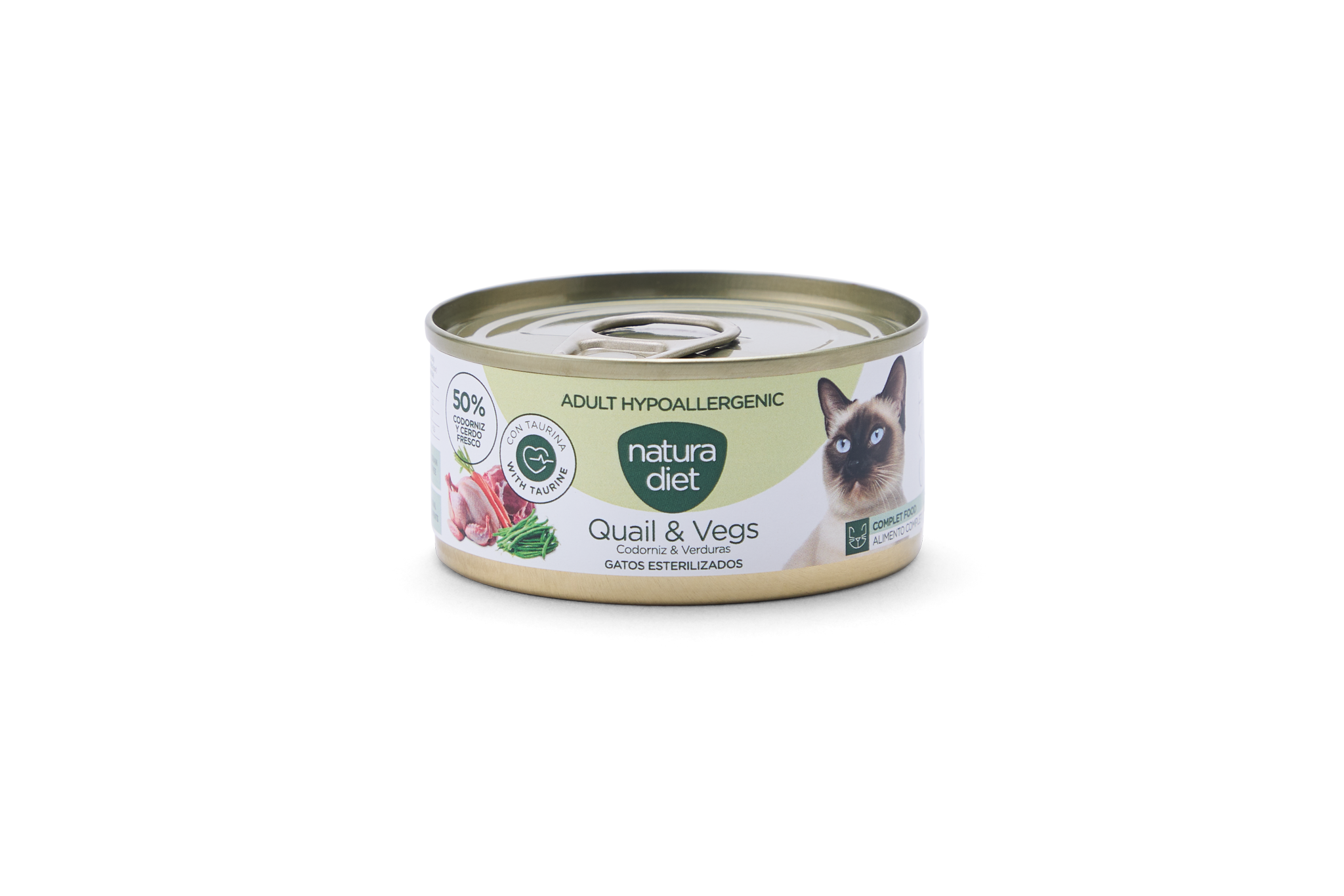 Natura Diet Cat Paté Adult Hypoallergenic Quail & Vegetables 85g — Bichomania