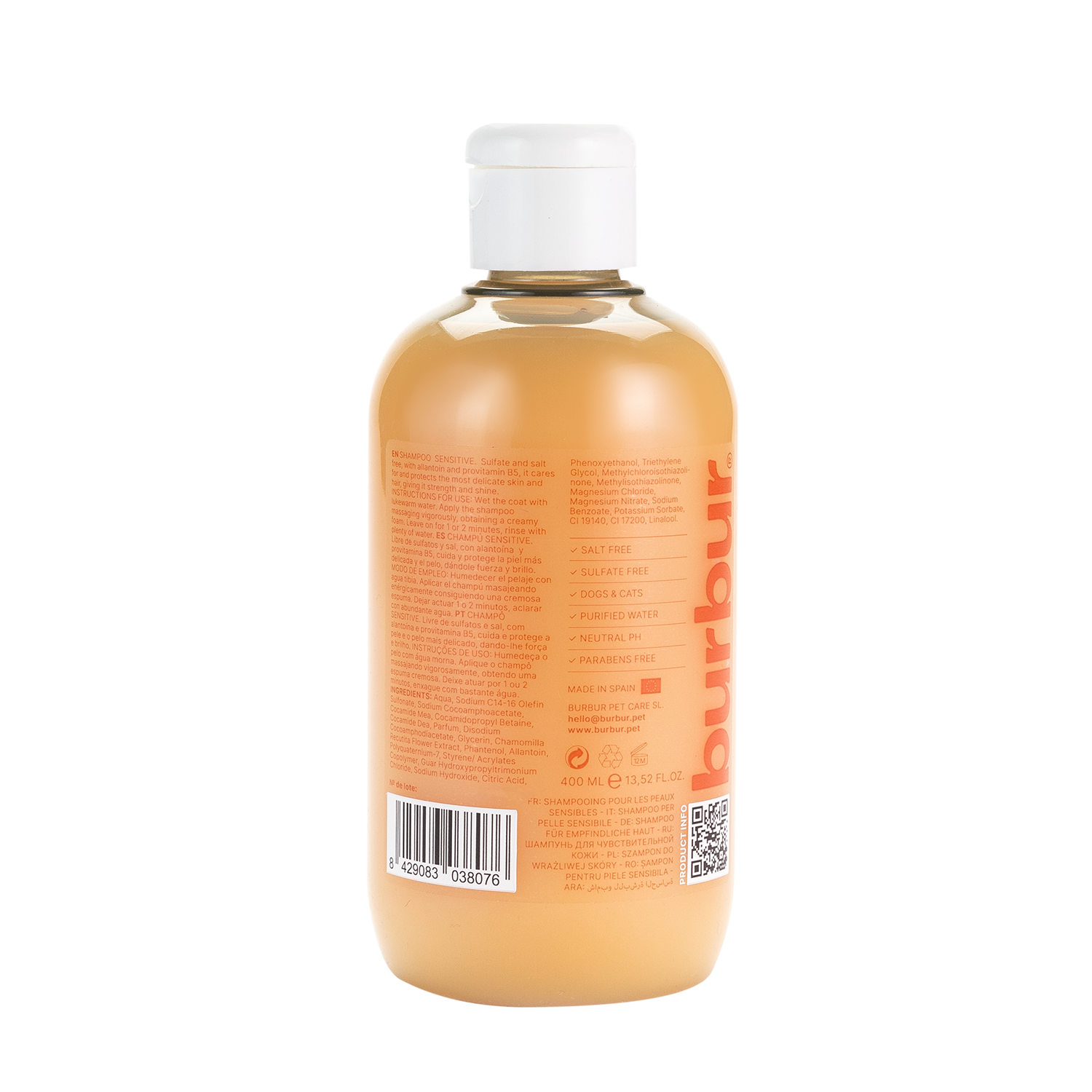 champú sensitive burbur para piel sensibles 400 ml
