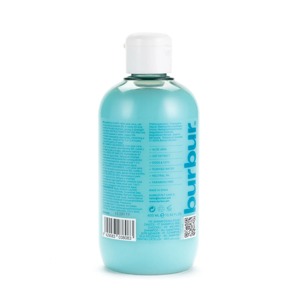 Champú para cachorros Burbur con áloe vera y avena 400 ml