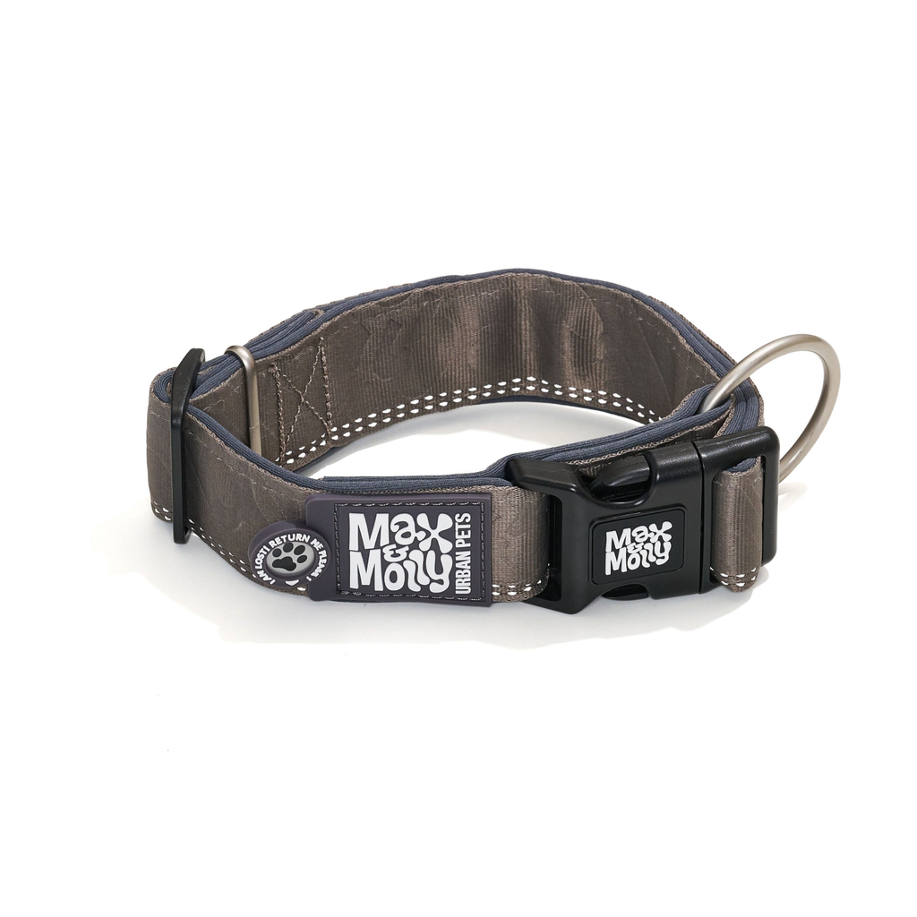 Collar Ancho Smart ID Matrix 2.0 Stone para perros de Max & Molly