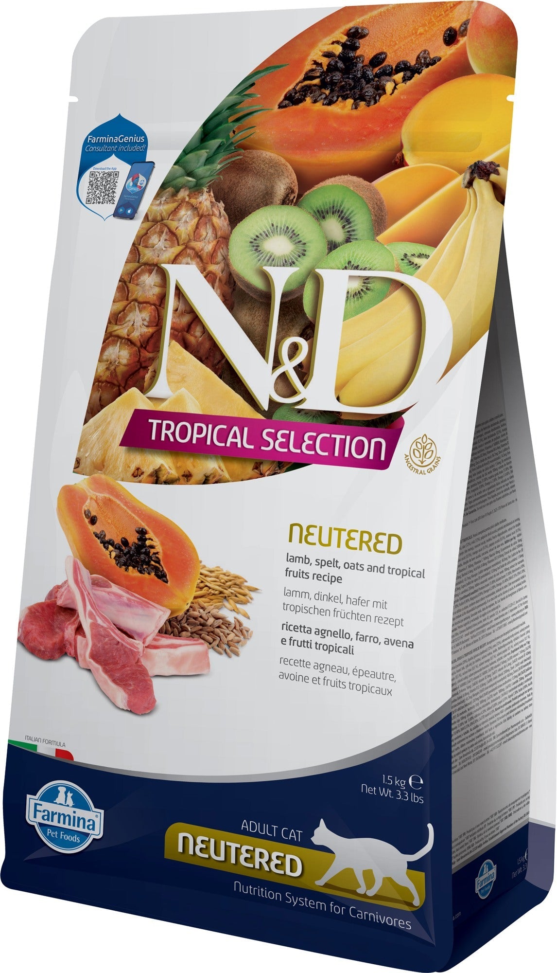 Farmina N&D Cat — Tropical Selection Cordero Neutered 1,5Kg — 8010276042125