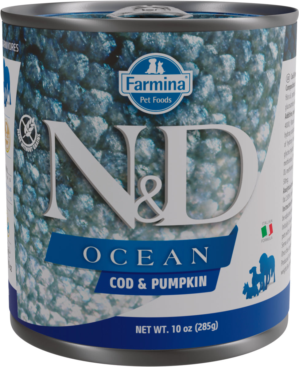 Farmina N&D Dog — Ocean Bacalao & Calabaza Adulto Lata 285Gr — 8606014102451
