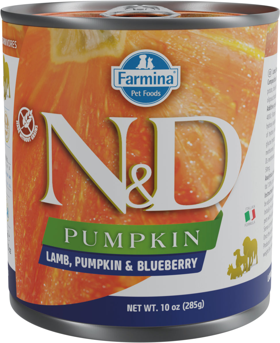 Farmina N&D Dog — Pumpkin Cordero & Calabaza & Arandano Puppy Lata 285Gr — 8606014102581