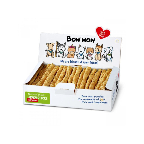 Palitos de cecina Bow Wow Super Natural de res y pulmón 50 unidades