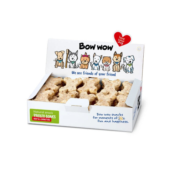 Huesos prebióticos supernaturales Bow Wow de res y L-carnitina 30 unidades