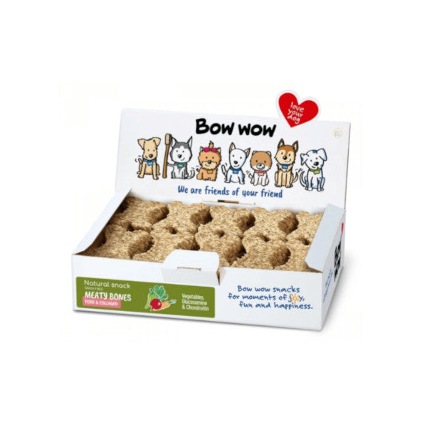 Bow wow hueso natural con cerdo, glucosa y condroitina 30 unidades