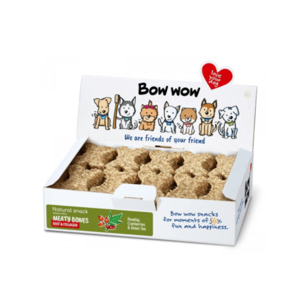 Bow wow hueso natural ternera arandanos y colageno 30 unidades