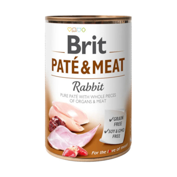 Brit Paté & Meat Conejo 800g comida húmeda para perros