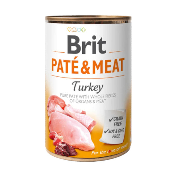 Brit Paté & Meat Pavo 800g comida húmeda para perros