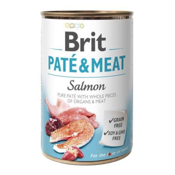 Brit Paté & Meat Salmon 800g comida húmeda para perros