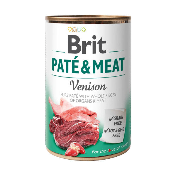 Brit Paté & Meat Venado 800g comida húmeda para perros