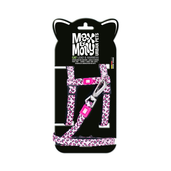 Arnés y Correa Leopard Pink Max & Molly para gatos