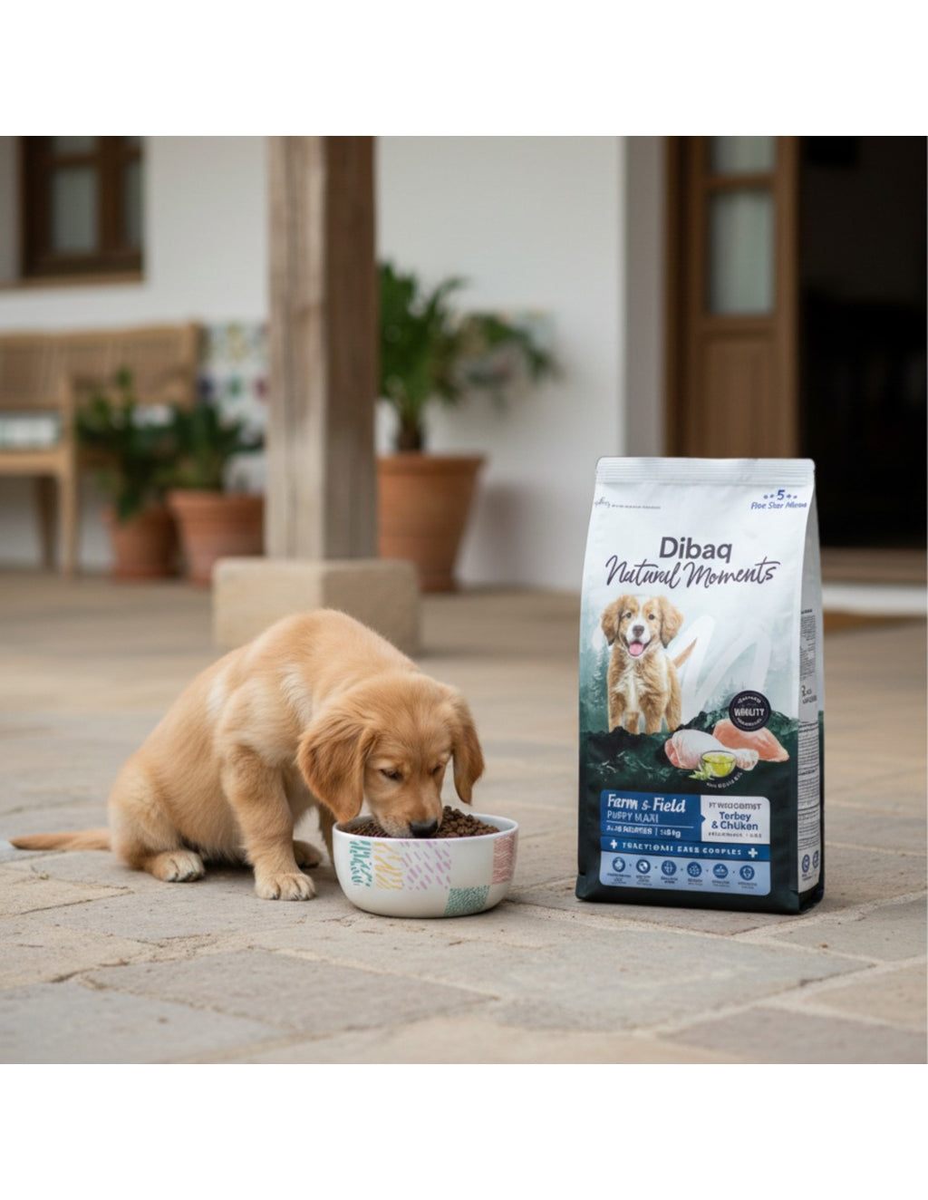 Dibaq Natural Moments 5 Star Pavo y Pollo para cachorro razas grandes