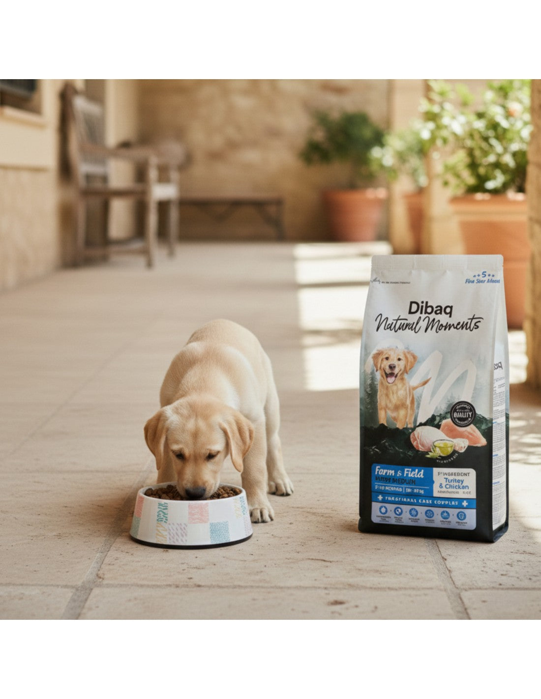 Dibaq Natural Moments 5 Star Pavo y Pollo para cachorros razas medianas
