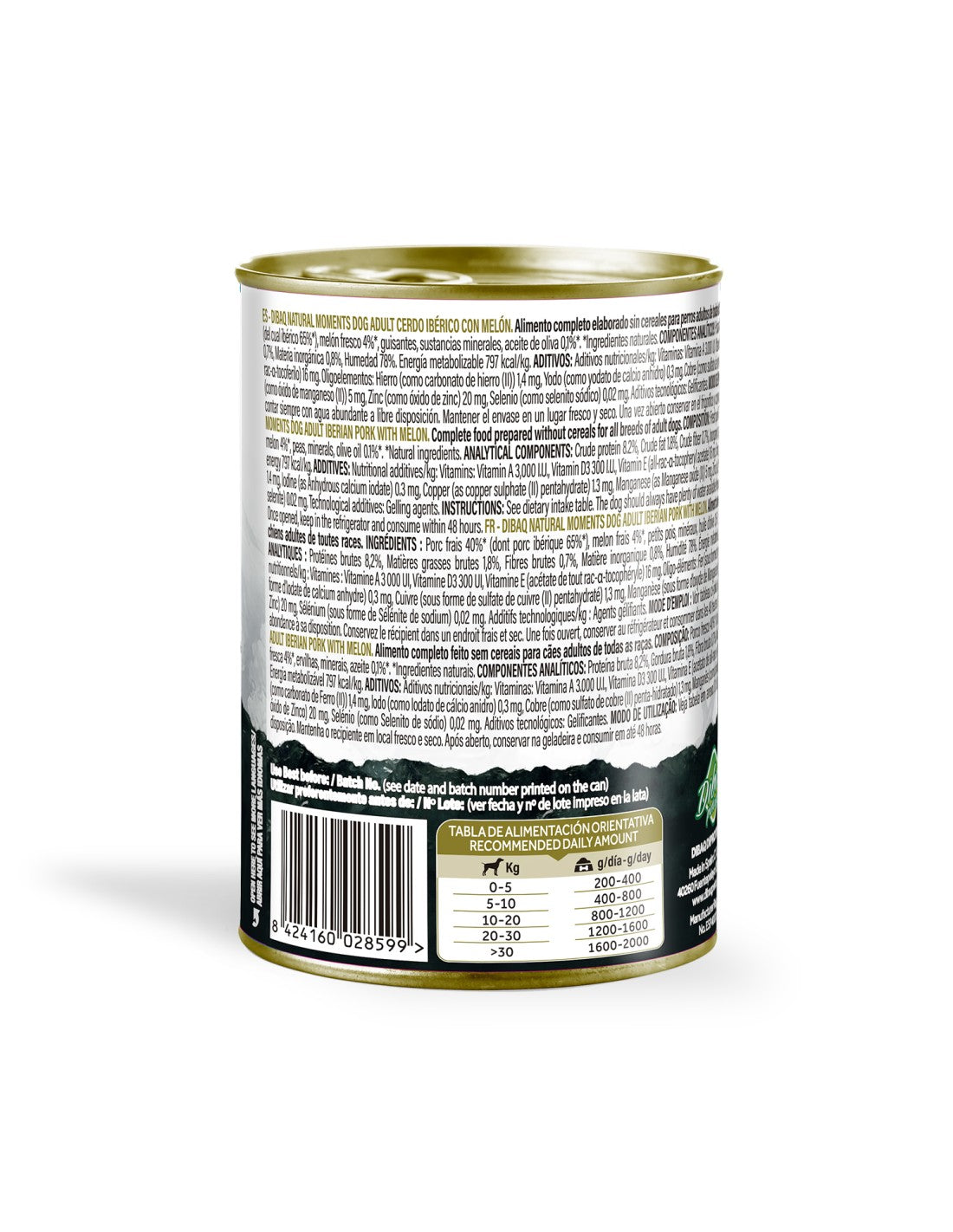 Dibaq Natural Moments Cerdo Ibérico con Melón para perros adultos