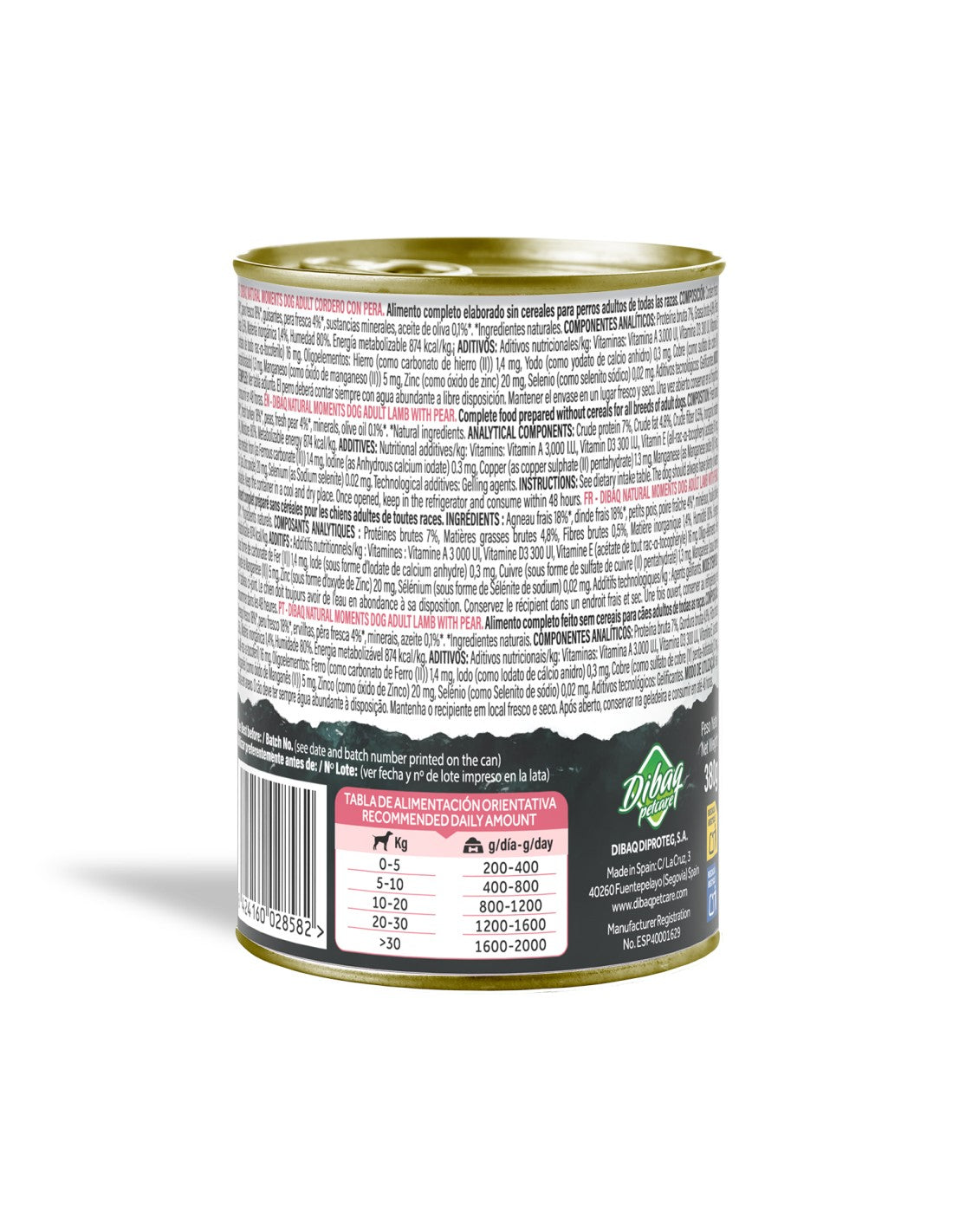 Dibaq Natural Moments Cordero con Pera para perros adultos