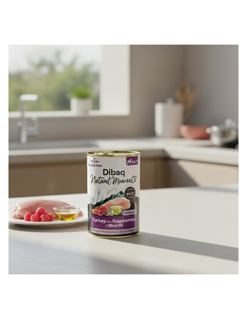 Dibaq Natural Moments Pavo con Frambuesa para perros adultos