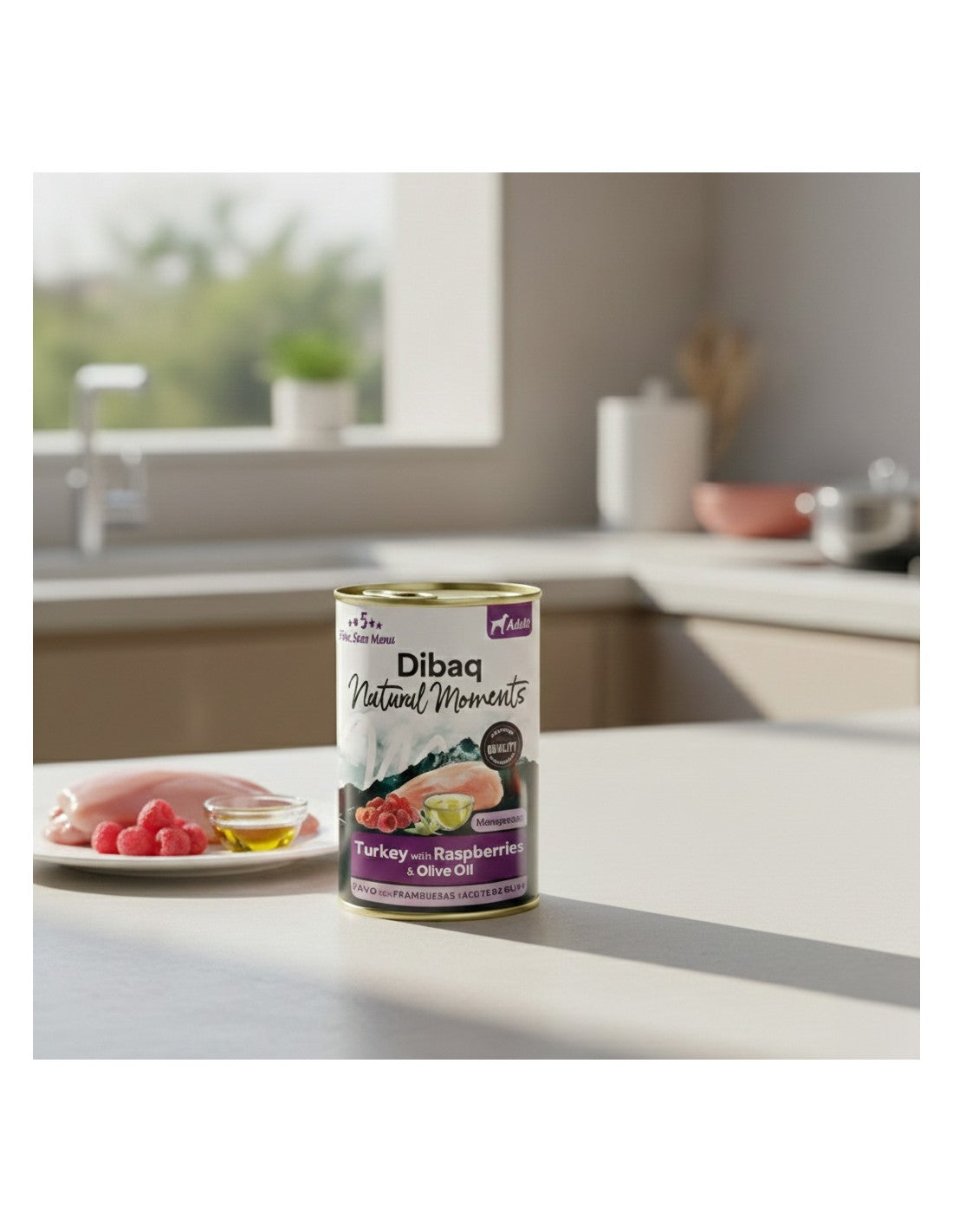 Dibaq Natural Moments Pavo con Frambuesa para perros adultos