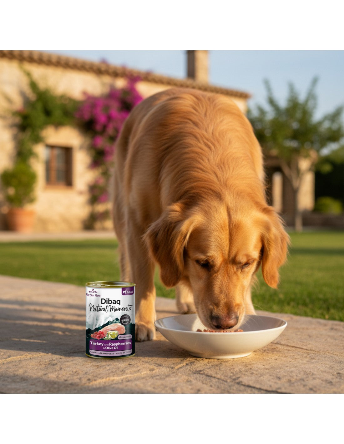 Dibaq Natural Moments Pavo con Frambuesa para perros adultos