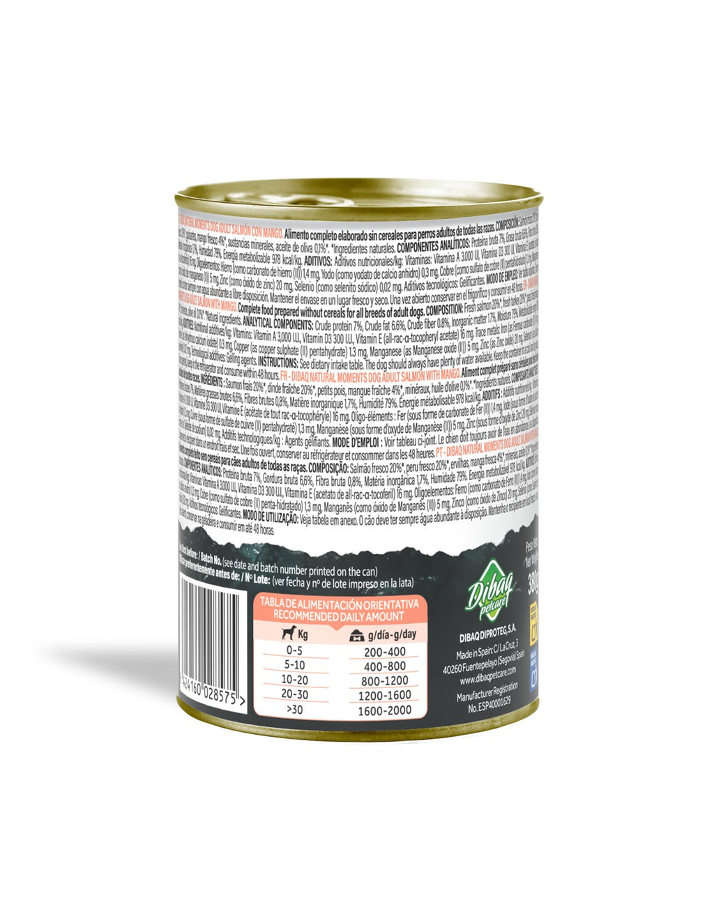 Dibaq Natural Moments Salmón con Mango para perros adultos