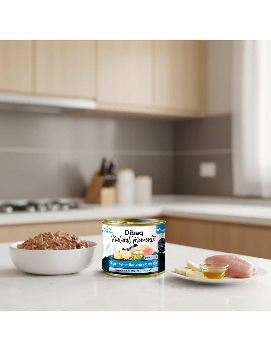 Dibaq Natural Moments Pavo y Platano para cachorros