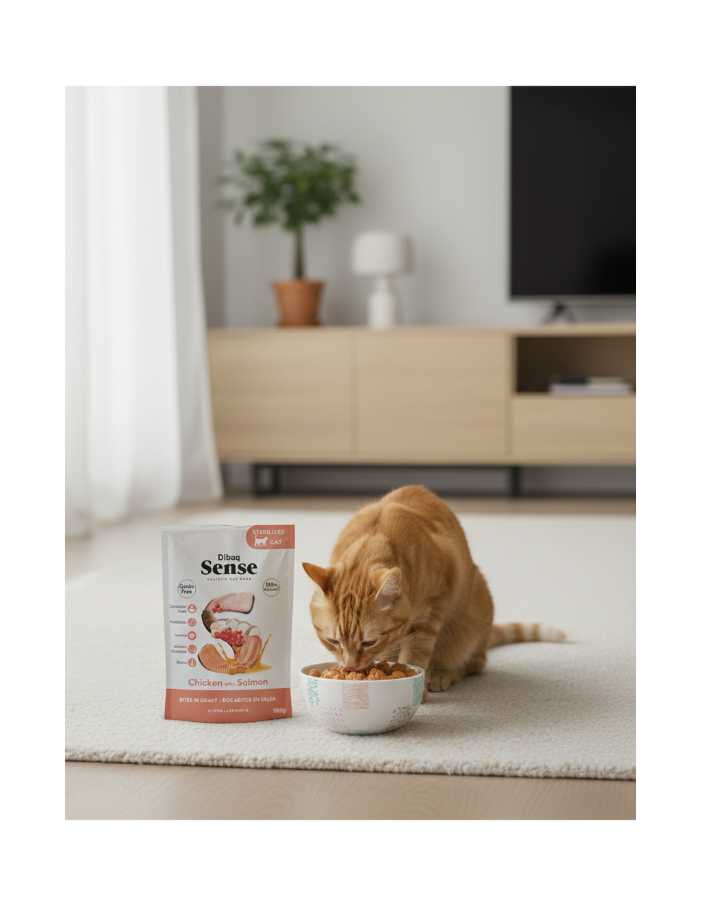 Dibaq Sense Bocaditos en Salsa de Pollo con Salmón para gatos adultos esterilizados