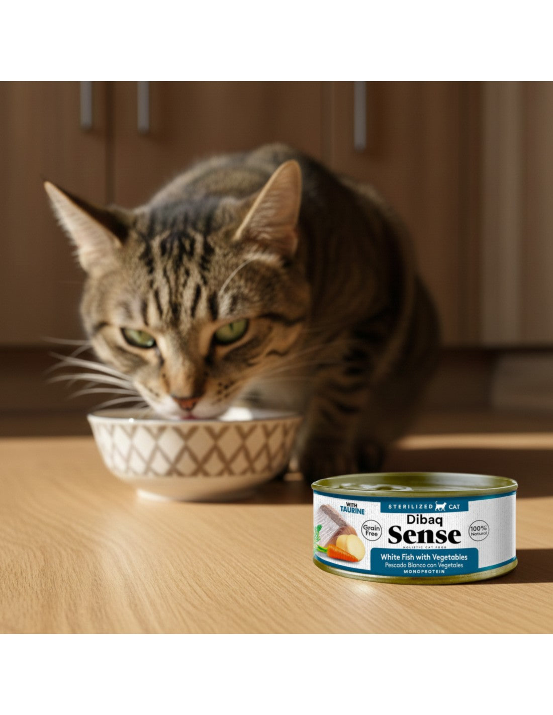 Dibaq Sense Lata Pescado Blanco con Vegetales para gatos esterilizados