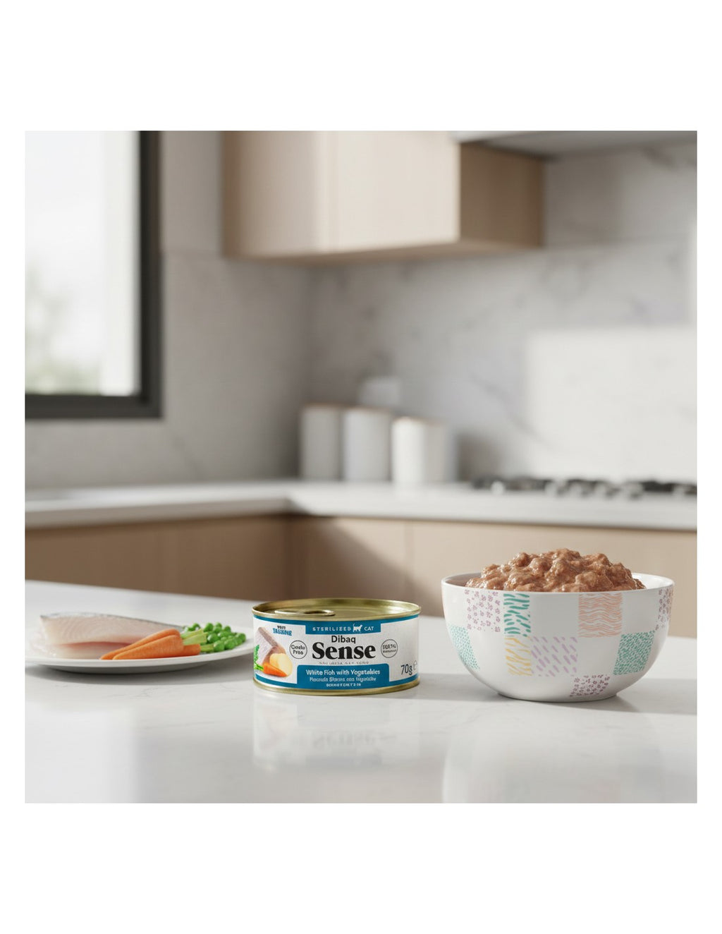 Dibaq Sense Lata Pescado Blanco con Vegetales para gatos esterilizados