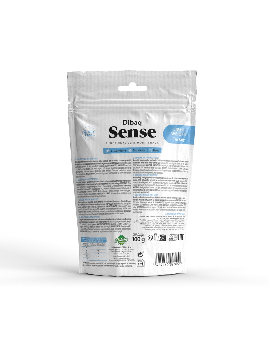 Dibaq Sense Snack Light Weight Pavo para perros