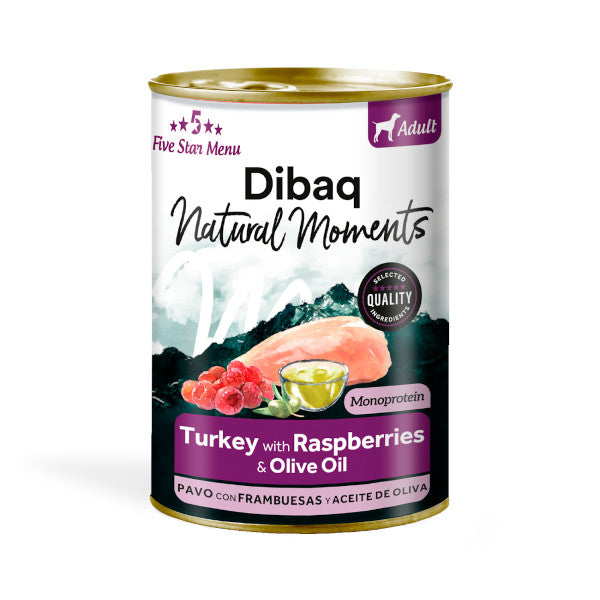 Dibaq Natural Moments Pavo con Frambuesa para perros adultos