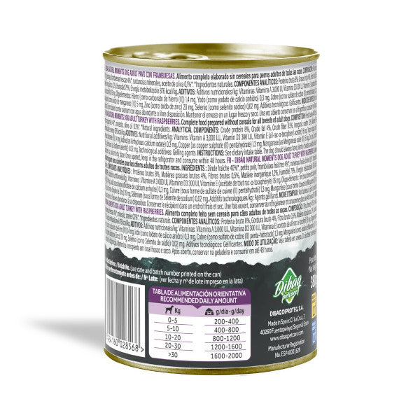 Dibaq Natural Moments Pavo con Frambuesa para perros adultos