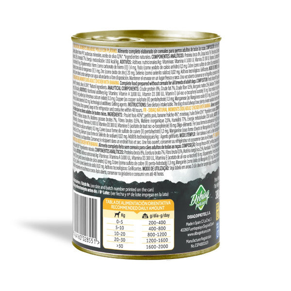 Dibaq Natural Moments Pollo con Plátano para perros adultos