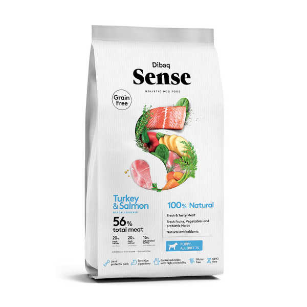 Dibaq Sense Salmón y Pavo perros cachorros de todas las razas