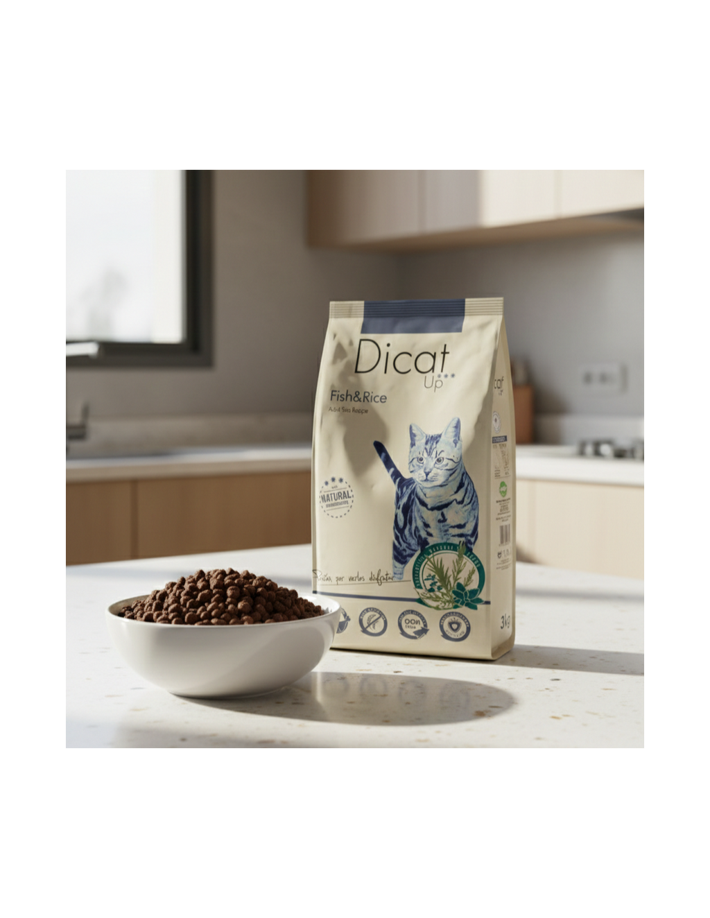 Dicat Up Adulto pescado y arroz