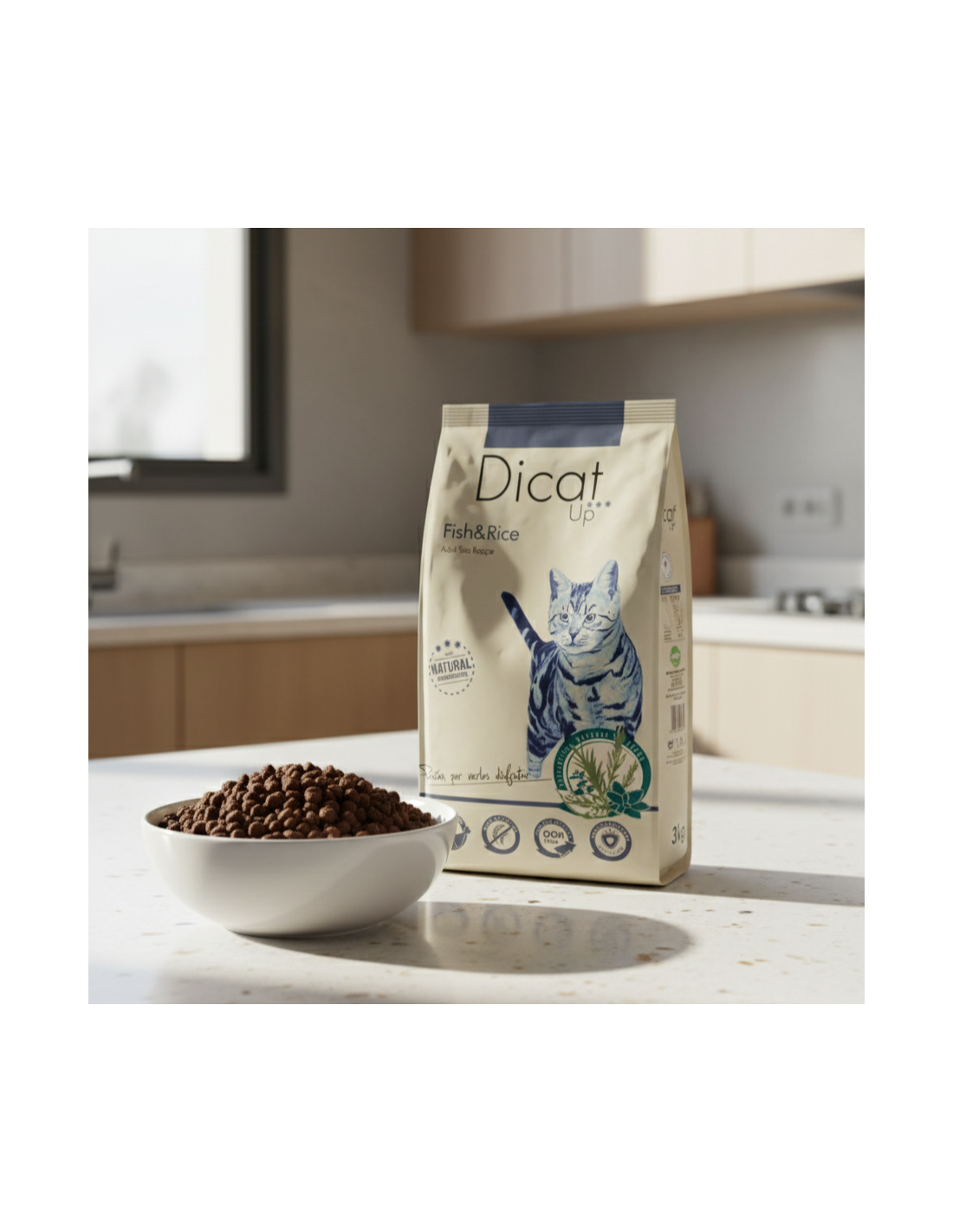 Dicat Up Adulto pescado y arroz