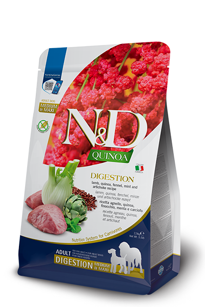 Farmina N&D Quinoa Dog Digestion — Cordero, Hinojo y Menta