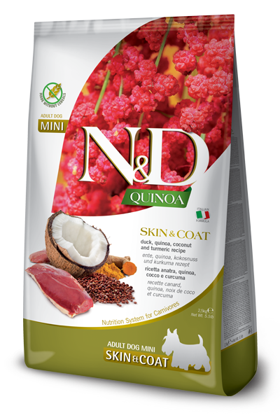 Farmina N&D Quinoa Dog Skin & Coat — Pato, Coco y Cúrcuma