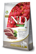 Farmina N&D Quinoa Dog Neutered — Pato, Brócoli y Espárragos
