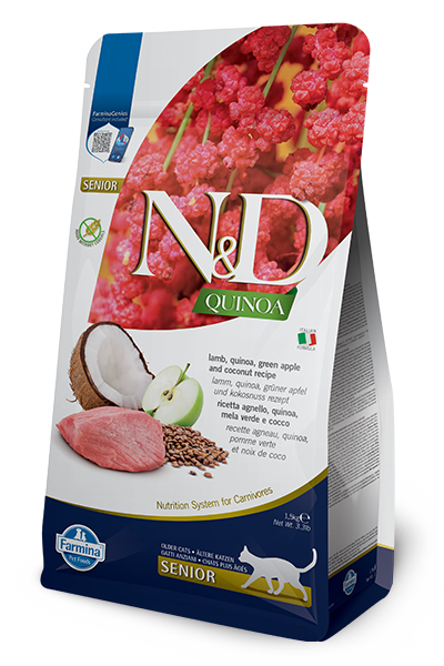 Farmina N&D Quinoa Cat Senior — Cordero, Manzana y Coco