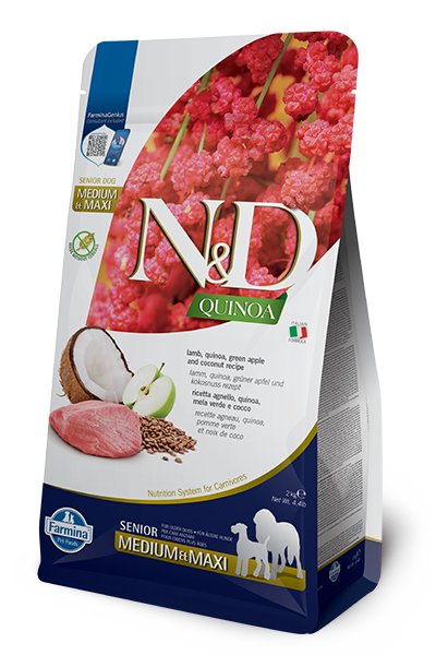 Farmina N&D Quinoa Dog Senior — Cordero, Manzana y Coco