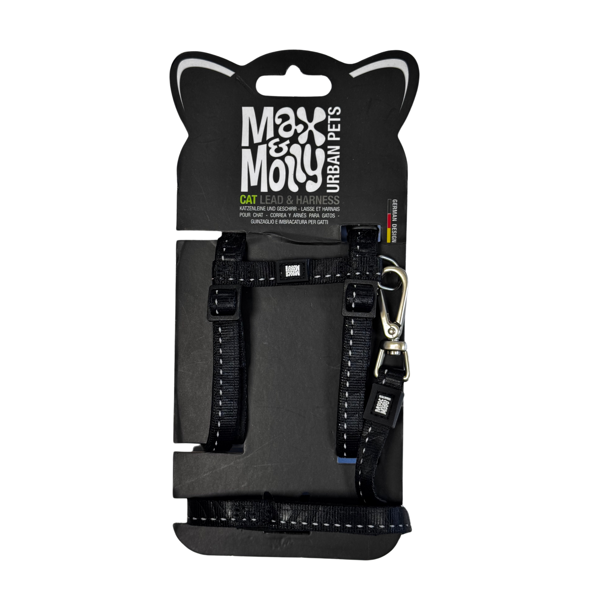 Arnés y correa Matrix 2.0 Black Max & Molly para gatos