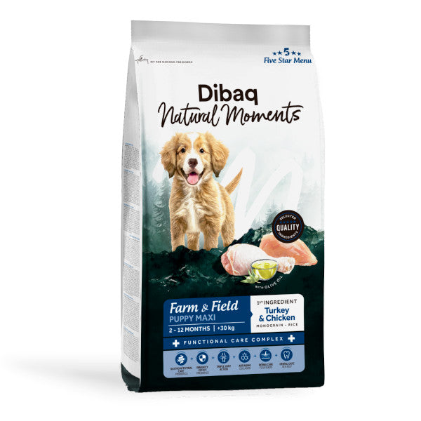Dibaq Natural Moments 5 Star Pavo y Pollo para cachorro razas grandes