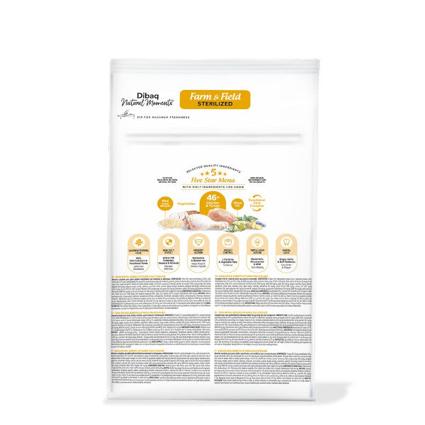 Dibaq Natural Moments 5 Star Pollo y Pavo para gatos adultos esterilizados