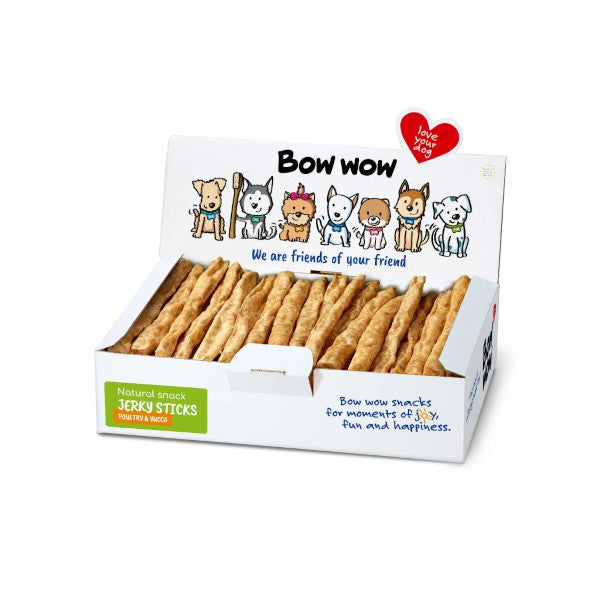 Palitos de cecina Bow Wow Super Natural de pollo y yuca 50 unidades