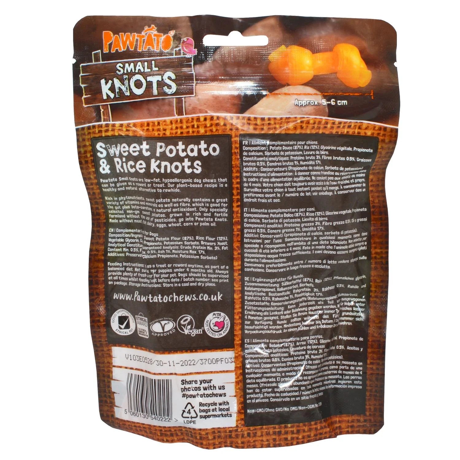 Snack vegano Benevo Pawtato Knots small