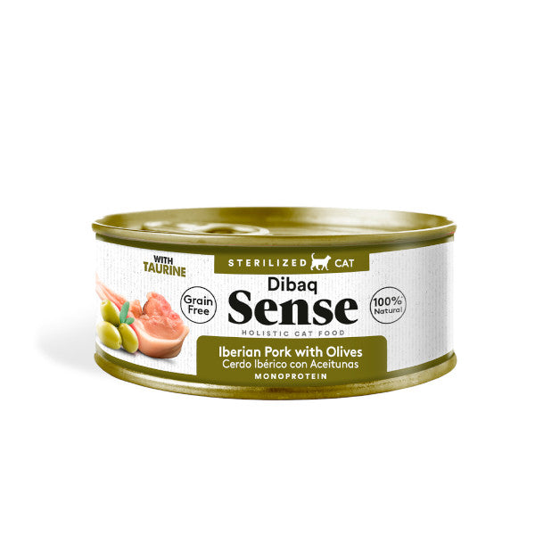 Dibaq Sense Lata Cerdo Ibérico con Aceitunas para gatos esterilizados