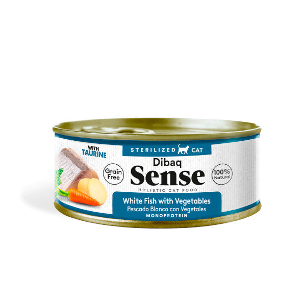 Dibaq Sense Lata Pescado Blanco con Vegetales para gatos esterilizados