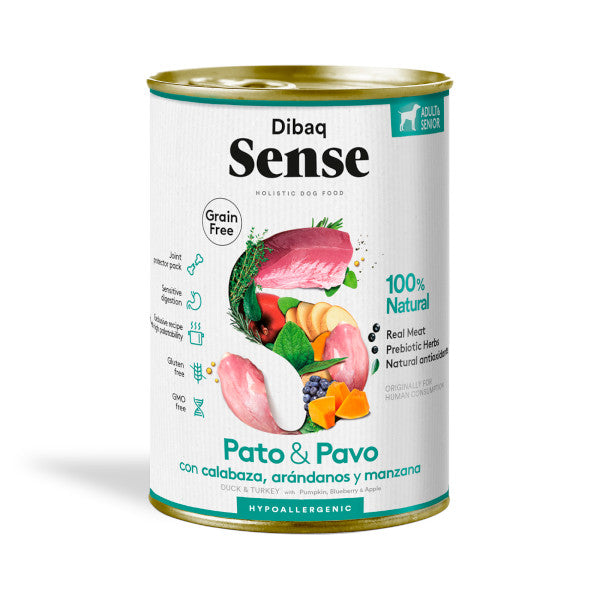 Dibaq Sense Lata Pato y Pavo para perros adultos